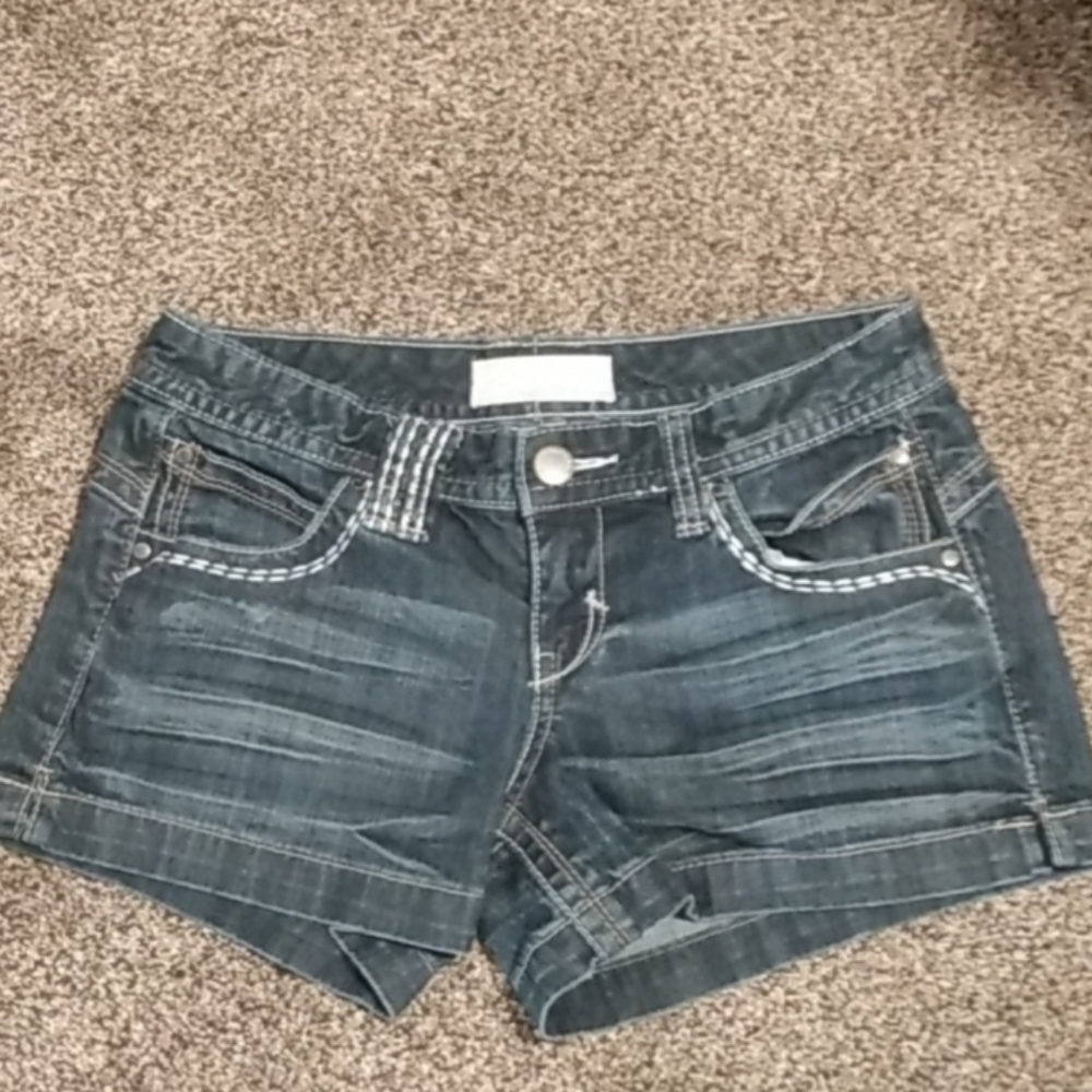 Maurices Blue Jean Shorts with Decorative Stitching